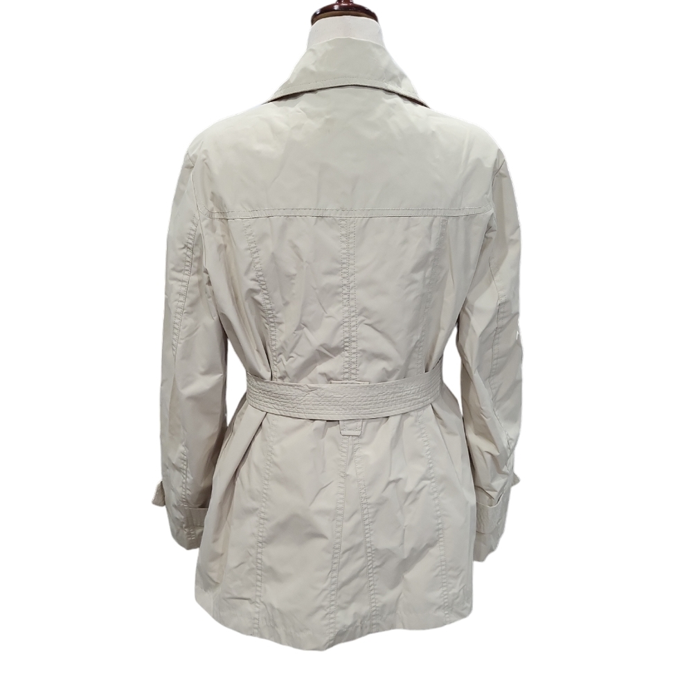 EUC Faded Glory women's tan belted trenchcoat, 12/14, L - Picture 4 of 12